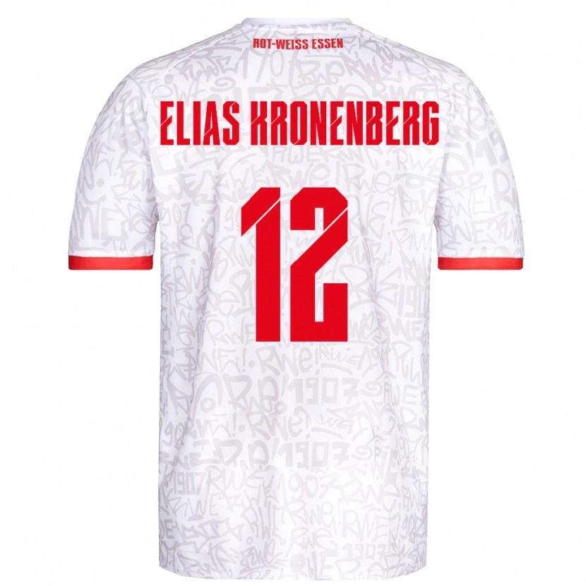 Danxen Bambino Maglia Sebastian Elias Kronenberg #12 Bianco Rosso Kit Gara Home 2025/26 Maglietta