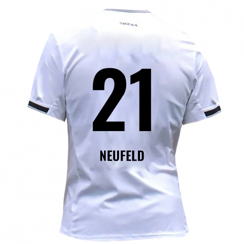 Danxen Bambino Maglia Simon Neufeld #21 Bianco Rosso Kit Gara Home 2025/26 Maglietta