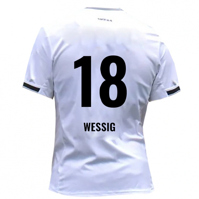 Danxen Bambino Maglia Fabian Wessig #18 Bianco Rosso Kit Gara Home 2025/26 Maglietta