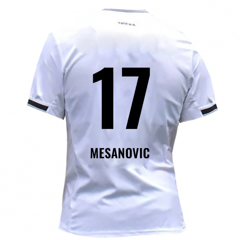 Danxen Bambino Maglia Almin Mesanovic #17 Bianco Rosso Kit Gara Home 2025/26 Maglietta
