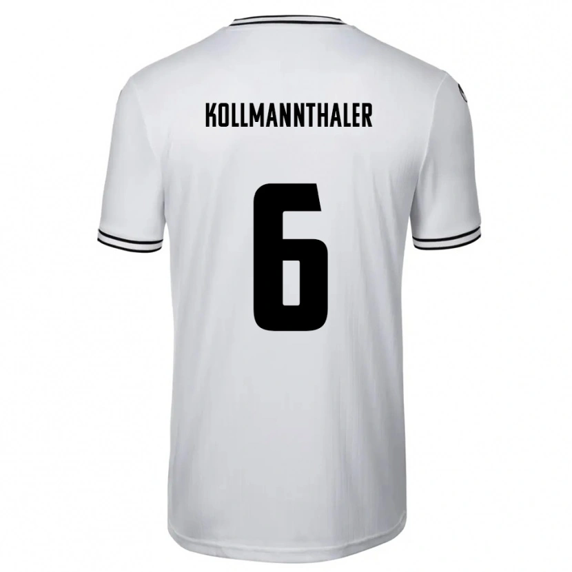 Danxen Bambino Maglia Elischa Kollmannthaler #6 Bianco Nero Kit Gara Home 2025/26 Maglietta