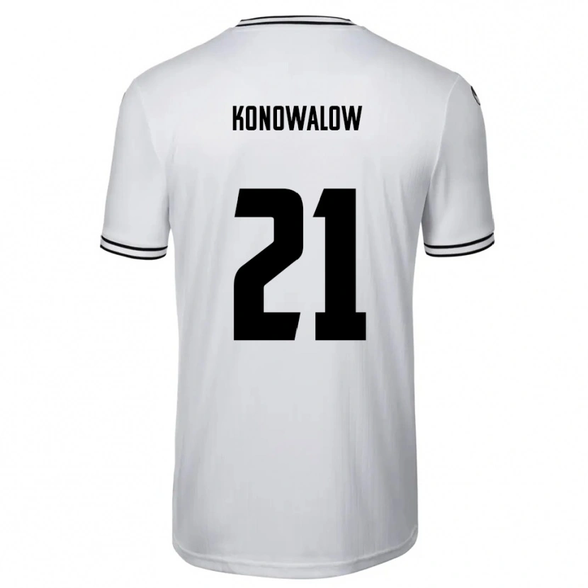 Danxen Bambino Maglia Stefan Konowalow #21 Bianco Nero Kit Gara Home 2025/26 Maglietta