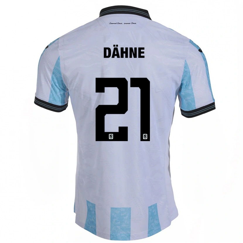 Danxen Bambino Maglia Thomas Dähne #21 Bianco Azzurro Kit Gara Home 2025/26 Maglietta