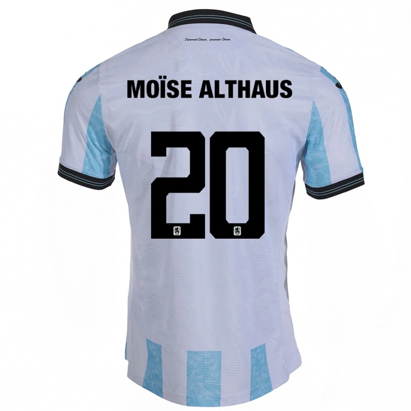 Danxen Bambino Maglia Samuel Moïse Althaus #20 Bianco Azzurro Kit Gara Home 2025/26 Maglietta