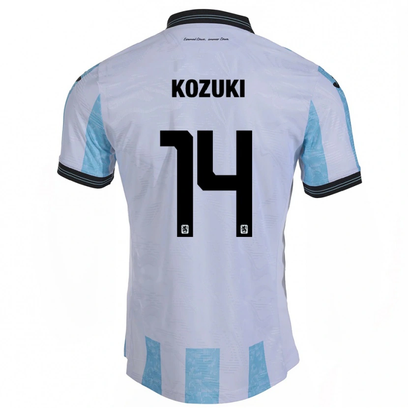 Danxen Bambino Maglia Soichiro Kozuki #14 Bianco Azzurro Kit Gara Home 2025/26 Maglietta