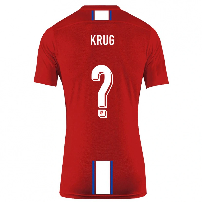 Danxen Bambino Maglia Jannis Krug #0 Rosso Bianco Kit Gara Home 2025/26 Maglietta