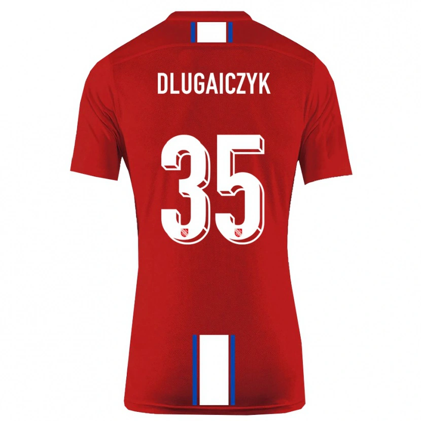 Danxen Bambino Maglia Alexander Dlugaiczyk #35 Rosso Bianco Kit Gara Home 2025/26 Maglietta