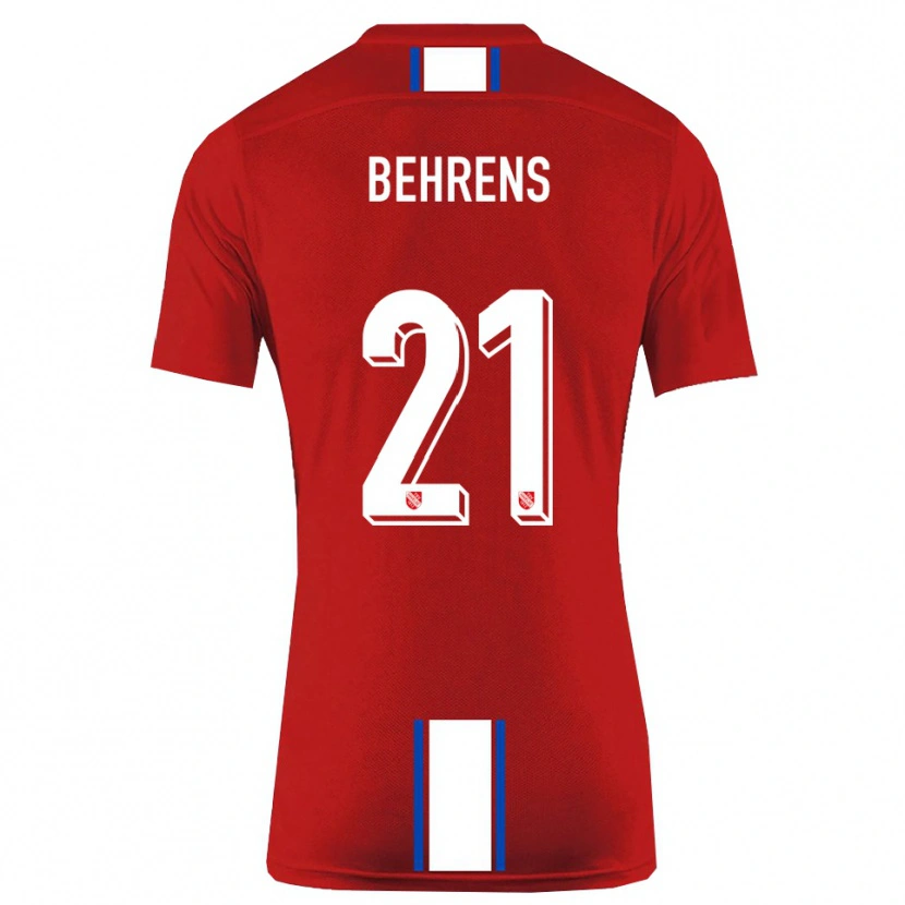 Danxen Bambino Maglia Irichad Behrens #21 Rosso Bianco Kit Gara Home 2025/26 Maglietta