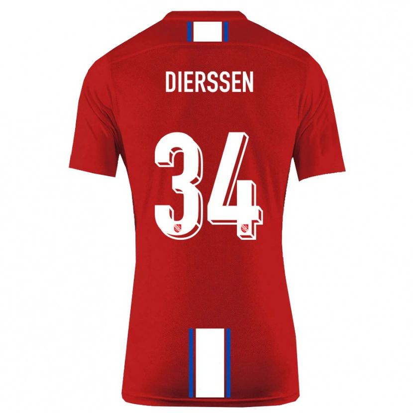 Danxen Bambino Maglia Tim Dierßen #34 Rosso Bianco Kit Gara Home 2025/26 Maglietta