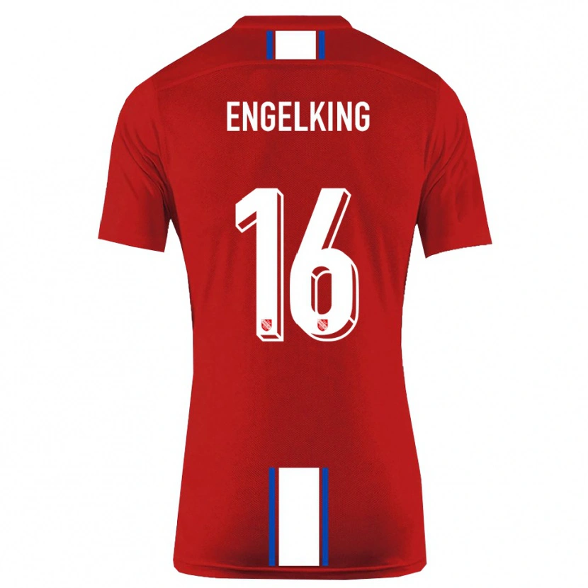 Danxen Bambino Maglia Torben Engelking #16 Rosso Bianco Kit Gara Home 2025/26 Maglietta