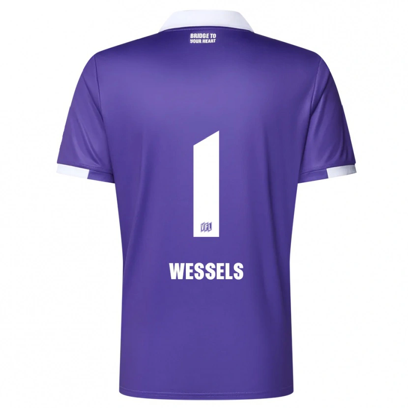 Danxen Bambino Maglia Felix Wessels #1 Viola Bianco Kit Gara Home 2025/26 Maglietta