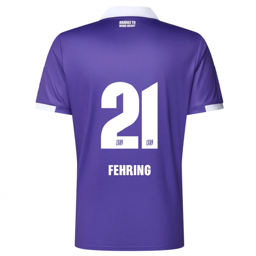 Danxen Bambino Maglia Ole Fehring #21 Viola Bianco Kit Gara Home 2025/26 Maglietta