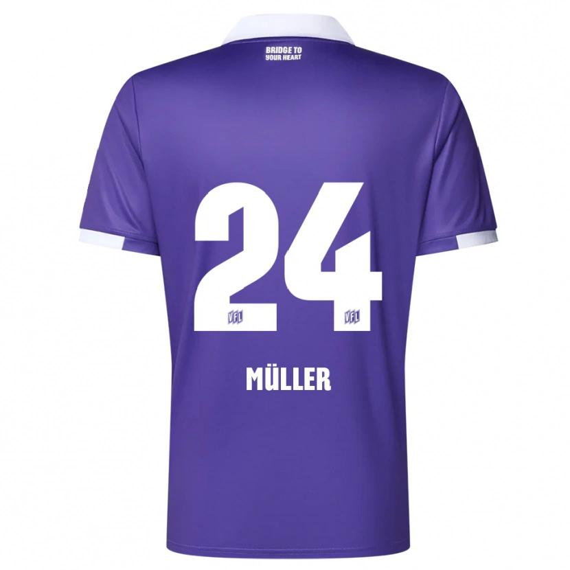 Danxen Bambino Maglia Jannik Müller #24 Viola Bianco Kit Gara Home 2025/26 Maglietta