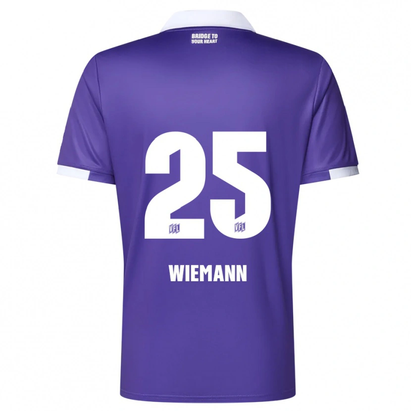 Danxen Bambino Maglia Niklas Wiemann #25 Viola Bianco Kit Gara Home 2025/26 Maglietta
