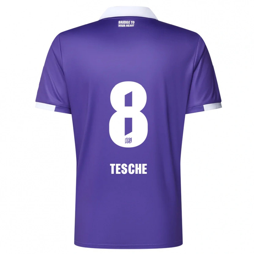 Danxen Bambino Maglia Robert Tesche #8 Viola Bianco Kit Gara Home 2025/26 Maglietta