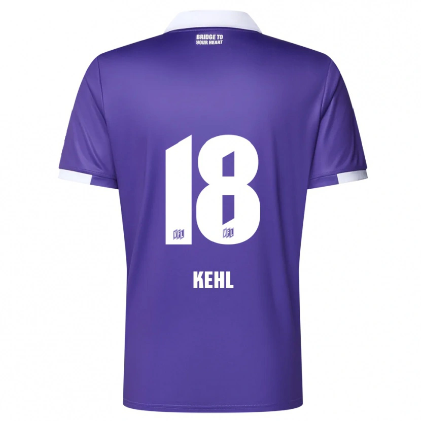 Danxen Bambino Maglia Lars Kehl #18 Viola Bianco Kit Gara Home 2025/26 Maglietta