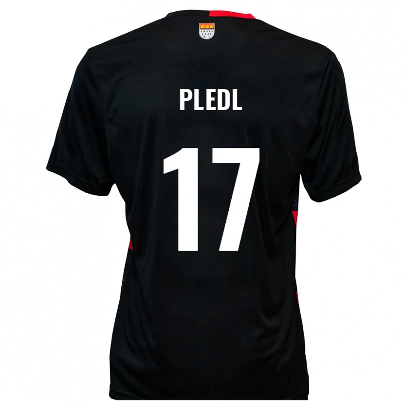Danxen Bambino Maglia Marco Pledl #17 Nero Rosso Kit Gara Home 2025/26 Maglietta