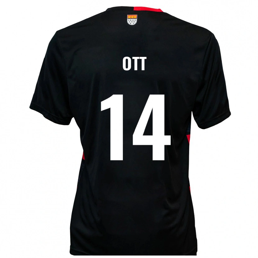 Danxen Bambino Maglia Raphael Ott #14 Nero Rosso Kit Gara Home 2025/26 Maglietta