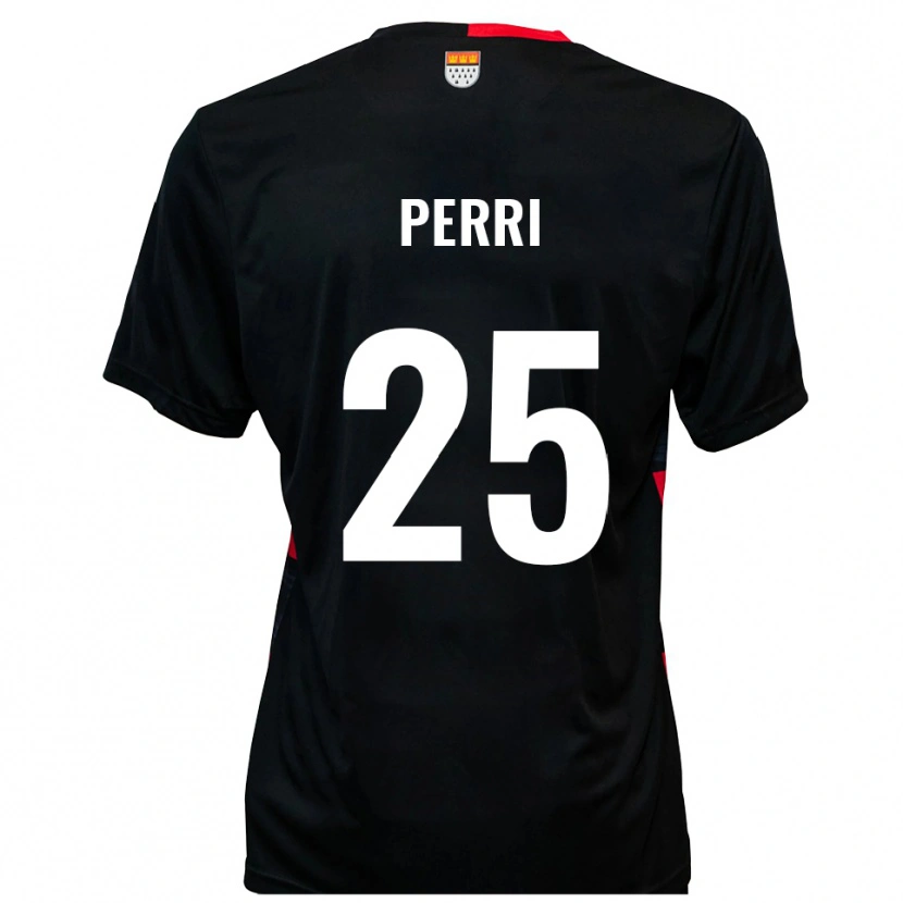 Danxen Bambino Maglia Diego Perri #25 Nero Rosso Kit Gara Home 2025/26 Maglietta