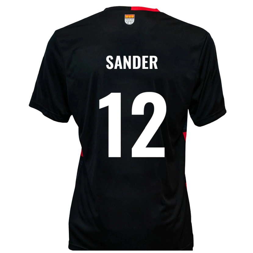 Danxen Bambino Maglia Anton Sander #12 Nero Rosso Kit Gara Home 2025/26 Maglietta