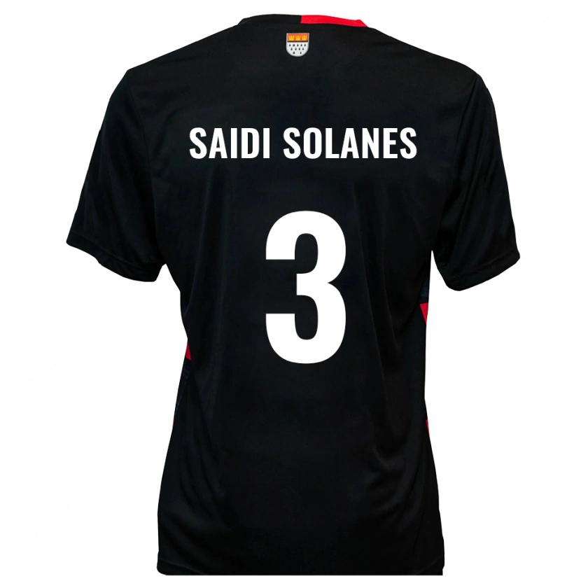 Danxen Bambino Maglia Maruan Saidi Solanes #3 Nero Rosso Kit Gara Home 2025/26 Maglietta