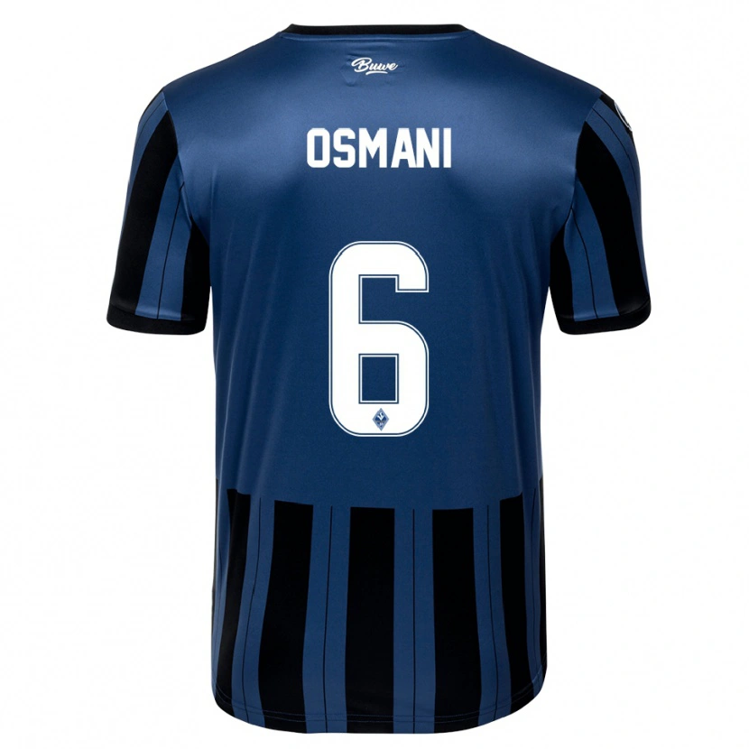 Danxen Bambino Maglia Samir Osmani #6 Blu Grigio Nero Kit Gara Home 2025/26 Maglietta