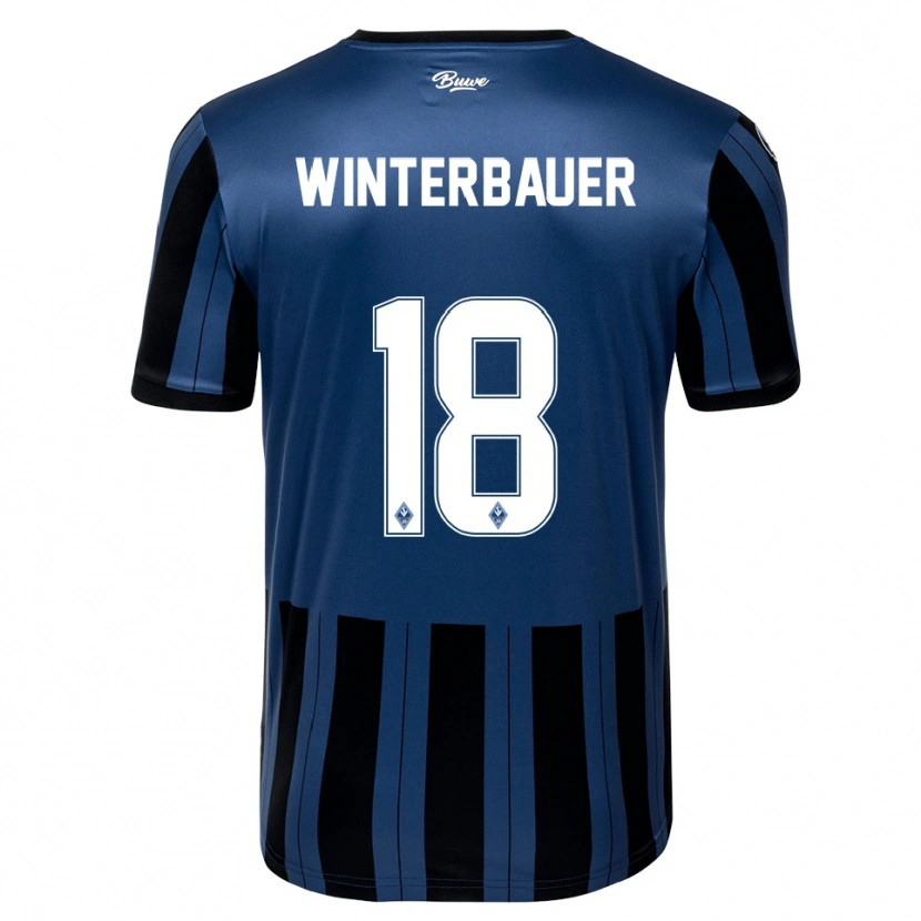 Danxen Bambino Maglia Jan Winterbauer #18 Blu Grigio Nero Kit Gara Home 2025/26 Maglietta