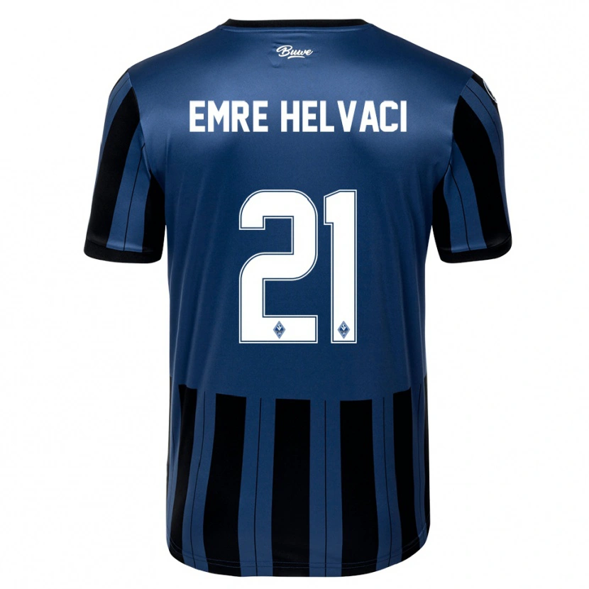 Danxen Bambino Maglia Faruk Emre Helvaci #21 Blu Grigio Nero Kit Gara Home 2025/26 Maglietta