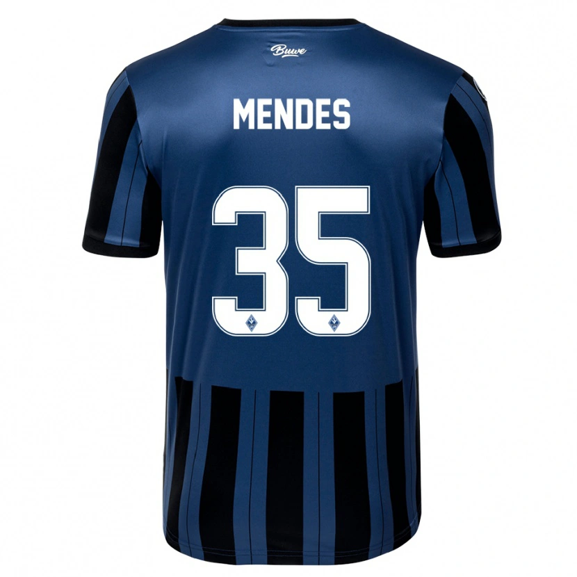 Danxen Bambino Maglia Djayson Mendes #35 Blu Grigio Nero Kit Gara Home 2025/26 Maglietta