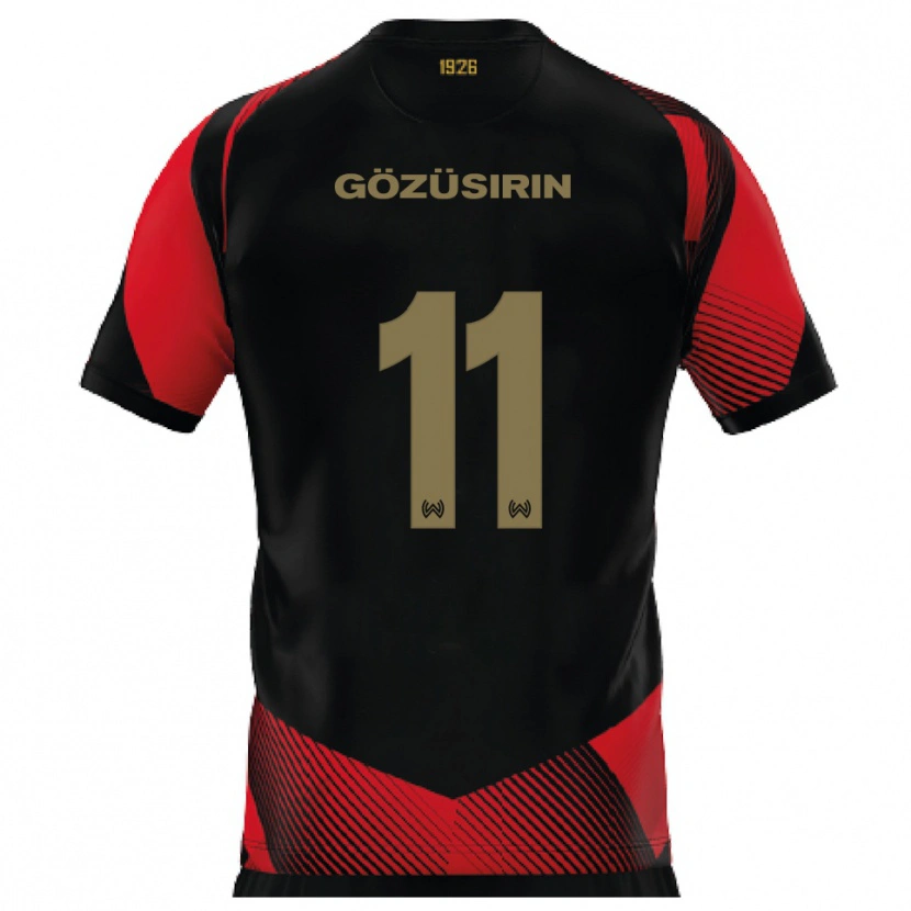 Danxen Bambino Maglia Tarik Gözüsirin #11 Nero Rosso Kit Gara Home 2025/26 Maglietta