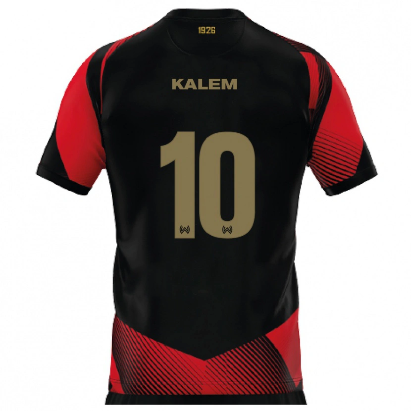 Danxen Bambino Maglia Robin Kalem #10 Nero Rosso Kit Gara Home 2025/26 Maglietta