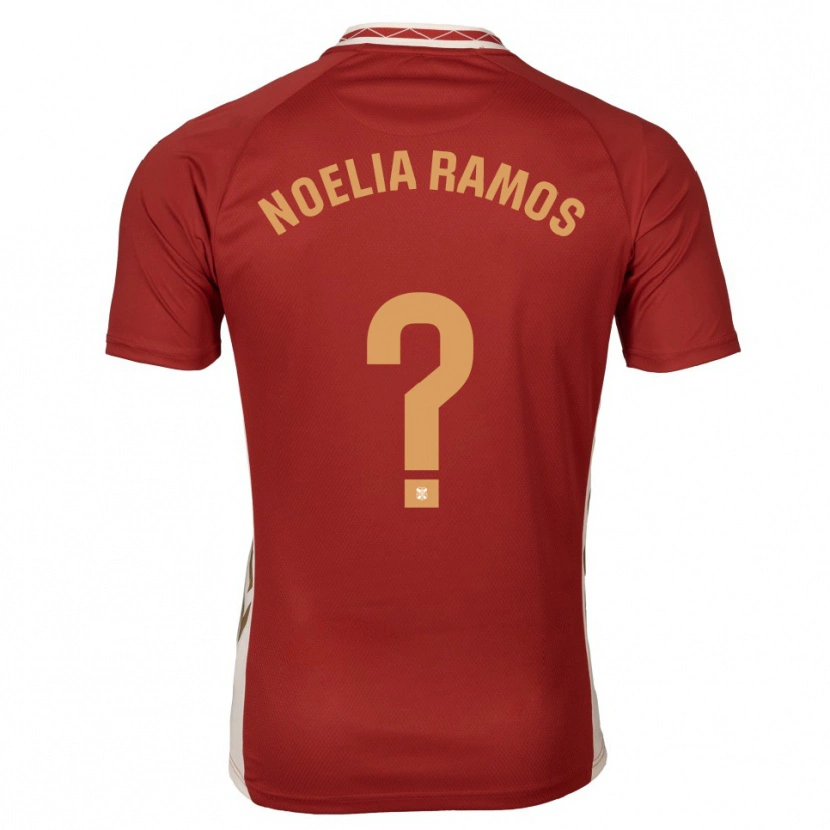Danxen Bambino Maglia Noelia Ramos Álvarez #0 Bordeaux Oro Kit Gara Away 2025/26 Maglietta