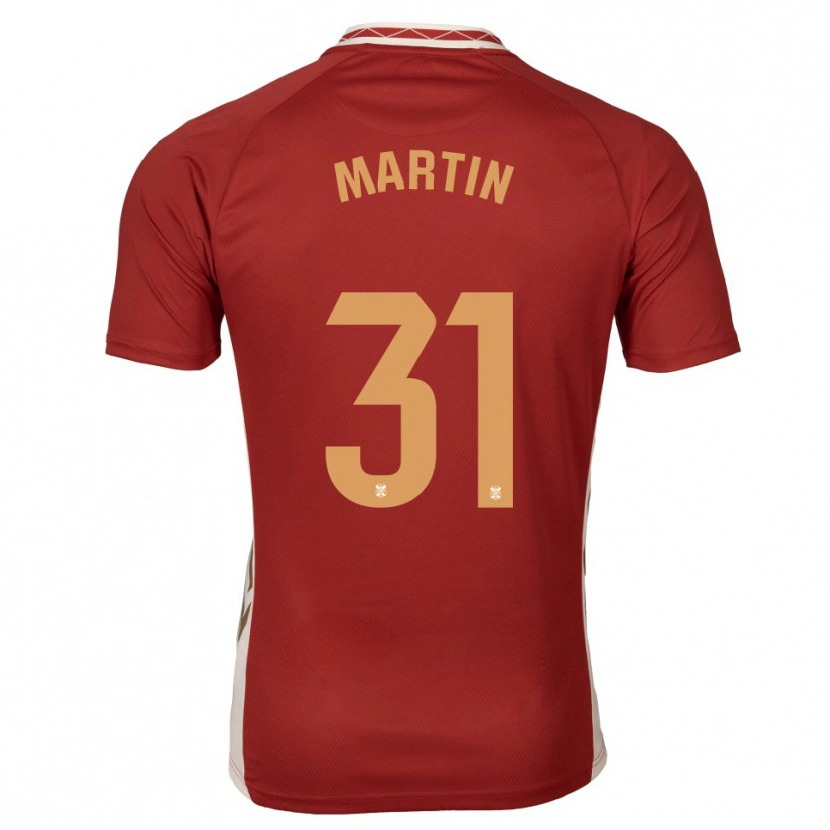 Danxen Bambino Maglia Guille Martin #31 Bordeaux Oro Kit Gara Away 2025/26 Maglietta
