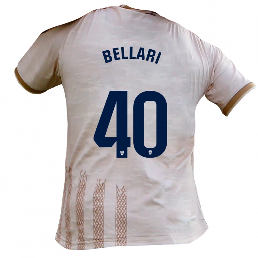 Danxen Bambino Maglia Hamza Bellari #40 Bianco Sporco Marrone Kit Gara Away 2025/26 Maglietta
