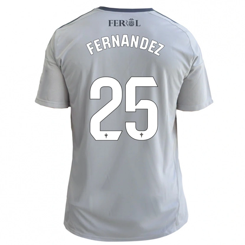 Danxen Bambino Maglia César Fernández #25 Grigio Argento Kit Gara Away 2025/26 Maglietta