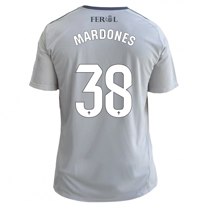 Danxen Bambino Maglia Alvaro Mardones #38 Grigio Argento Kit Gara Away 2025/26 Maglietta