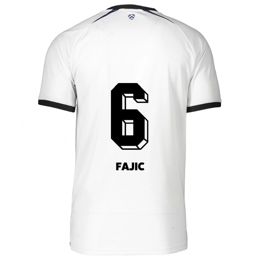 Danxen Bambino Maglia Suat Fajic #6 Bianco Nero Kit Gara Away 2025/26 Maglietta
