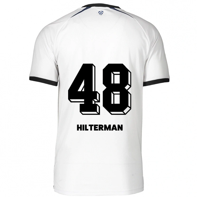 Danxen Bambino Maglia Jeredy Hilterman #48 Bianco Nero Kit Gara Away 2025/26 Maglietta