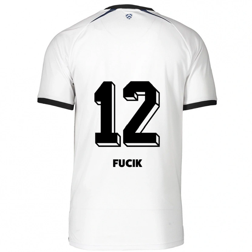 Danxen Bambino Maglia Miles Fucik #12 Bianco Nero Kit Gara Away 2025/26 Maglietta
