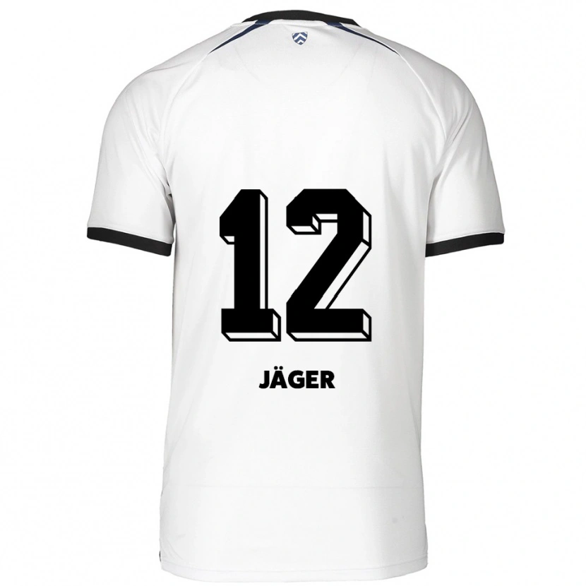 Danxen Bambino Maglia Mino Jäger #12 Bianco Nero Kit Gara Away 2025/26 Maglietta