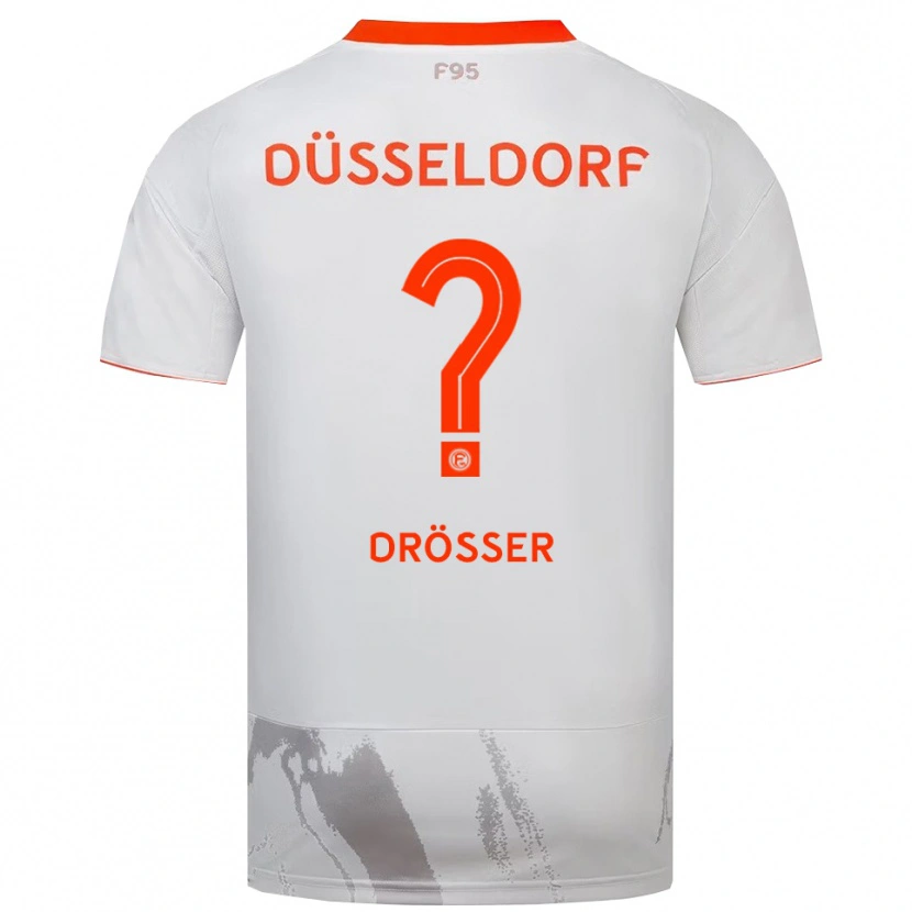 Danxen Bambino Maglia Maria Drösser #0 Bianco Arancione Kit Gara Away 2025/26 Maglietta