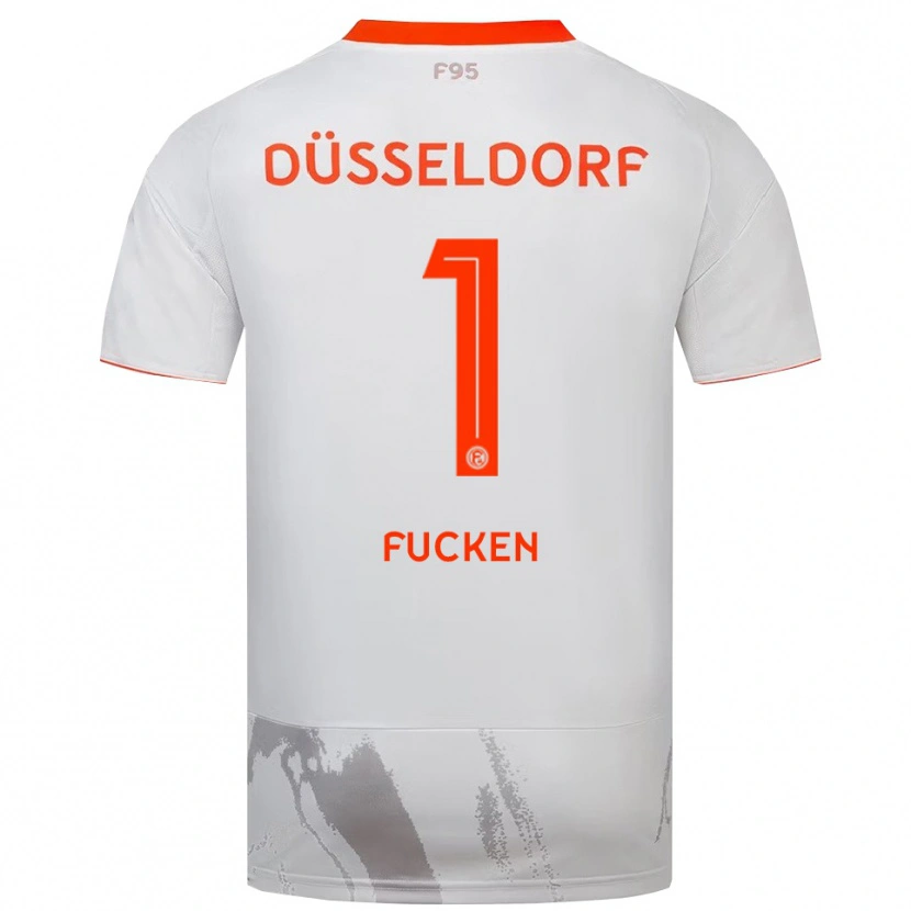 Danxen Bambino Maglia Kilian Fucken #1 Bianco Arancione Kit Gara Away 2025/26 Maglietta