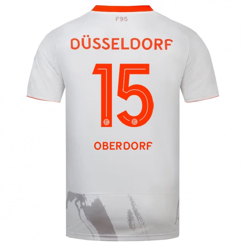 Danxen Bambino Maglia Tim Oberdorf #15 Bianco Arancione Kit Gara Away 2025/26 Maglietta