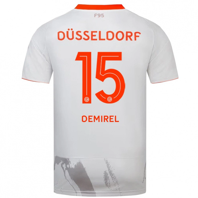 Danxen Bambino Maglia Yalcin Demirel #15 Bianco Arancione Kit Gara Away 2025/26 Maglietta