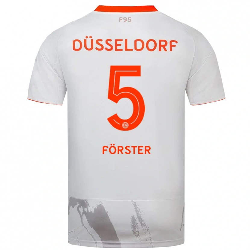 Danxen Bambino Maglia Noah Förster #5 Bianco Arancione Kit Gara Away 2025/26 Maglietta