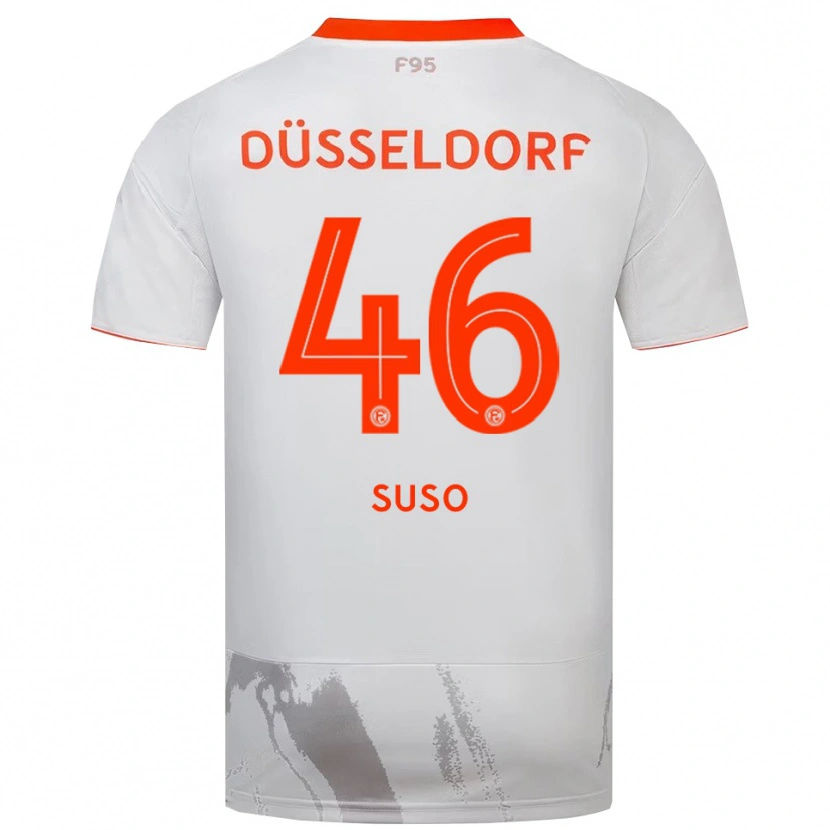 Danxen Bambino Maglia Sima Suso #46 Bianco Arancione Kit Gara Away 2025/26 Maglietta