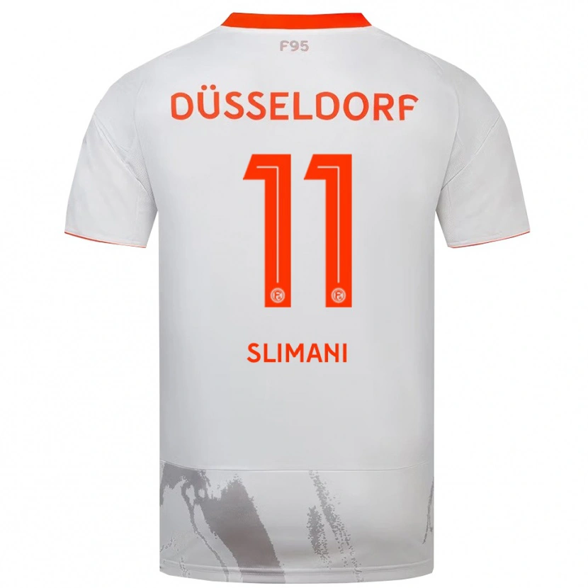 Danxen Bambino Maglia Anas Slimani #11 Bianco Arancione Kit Gara Away 2025/26 Maglietta