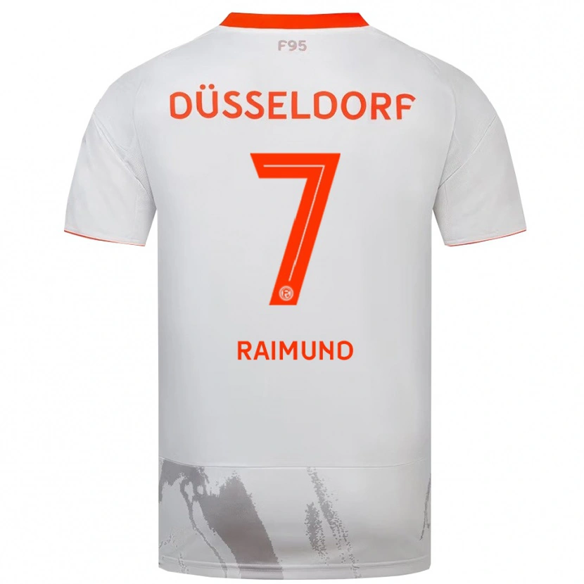 Danxen Bambino Maglia Luca Raimund #7 Bianco Arancione Kit Gara Away 2025/26 Maglietta
