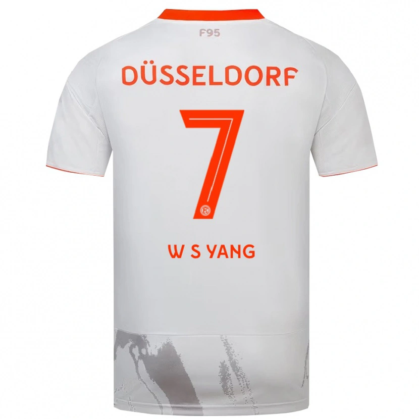 Danxen Bambino Maglia Si-Woo Yang #7 Bianco Arancione Kit Gara Away 2025/26 Maglietta