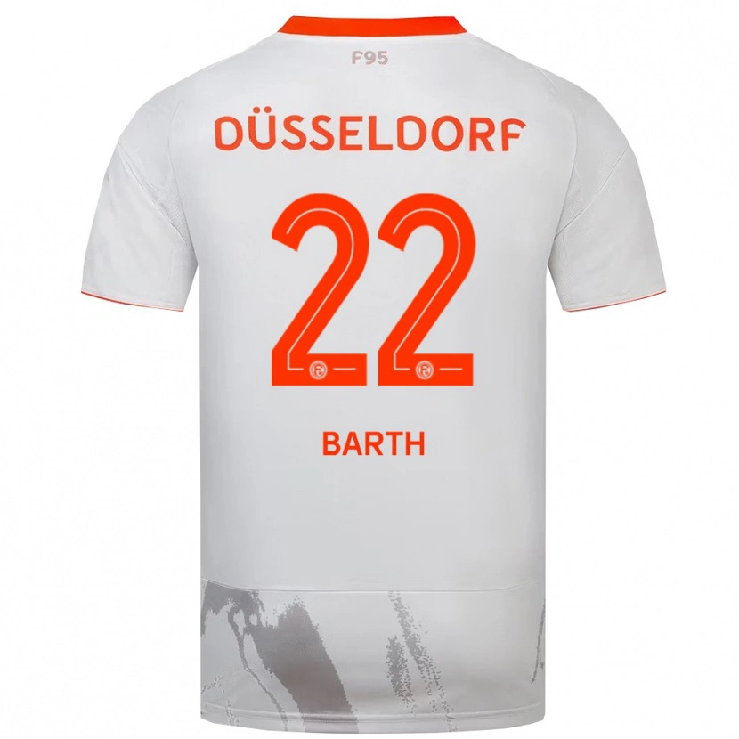Danxen Bambino Maglia Tom Barth #22 Bianco Arancione Kit Gara Away 2025/26 Maglietta